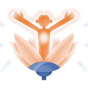 Image of a person blooming like a flower