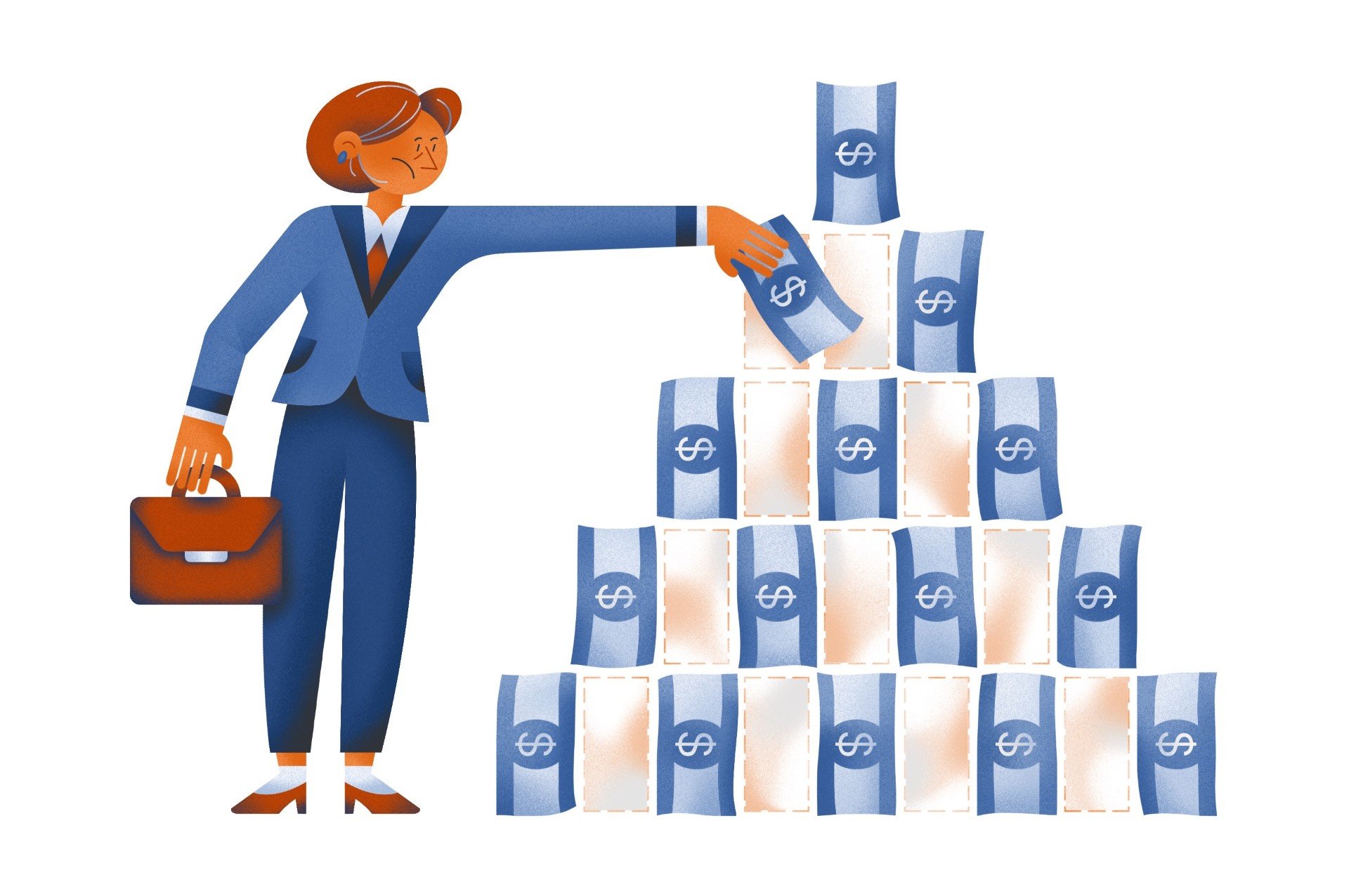 Image of a bunch of dollar bills 