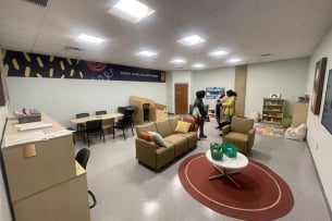 The interior of the Parent Learning Center at Holyoke Community College 