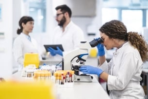 Scientists working in a lab