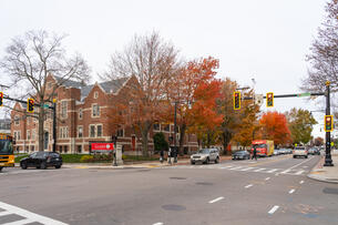 Clark University in Worcester, Mass., USA, on November 8, 2023.