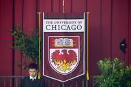 University of Chicago graduates celebrate during the commencement ceremony.