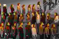 A long line of people waiting