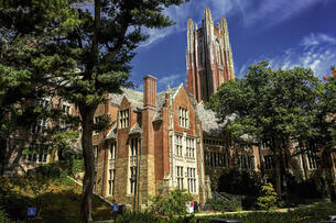 Bell Tower, Green Hall, Wellesley College, Wellesley, Massachusetts, USA. 