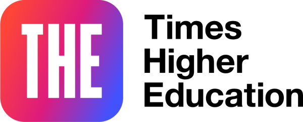 The Times Higher Education logo, with a red T, purple H and blue E.