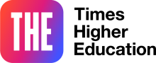 The Times Higher Education logo, with a red T, purple H and blue E.
