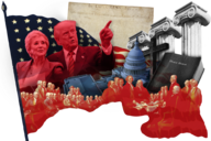 A collage of various United States civic elements.